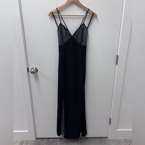 Vintage Jessica McClintock Black Sequined Dress